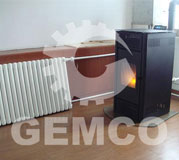 water heating pellet stove